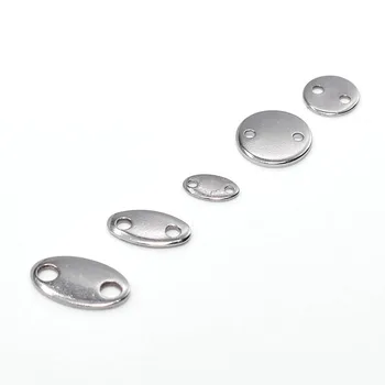 

Stainless Steel Connectors Flat Circle 2 Holes Oval Stamping Dog Tags Pendants Engraving Blanks for DIY Customized Gravesd Gifts