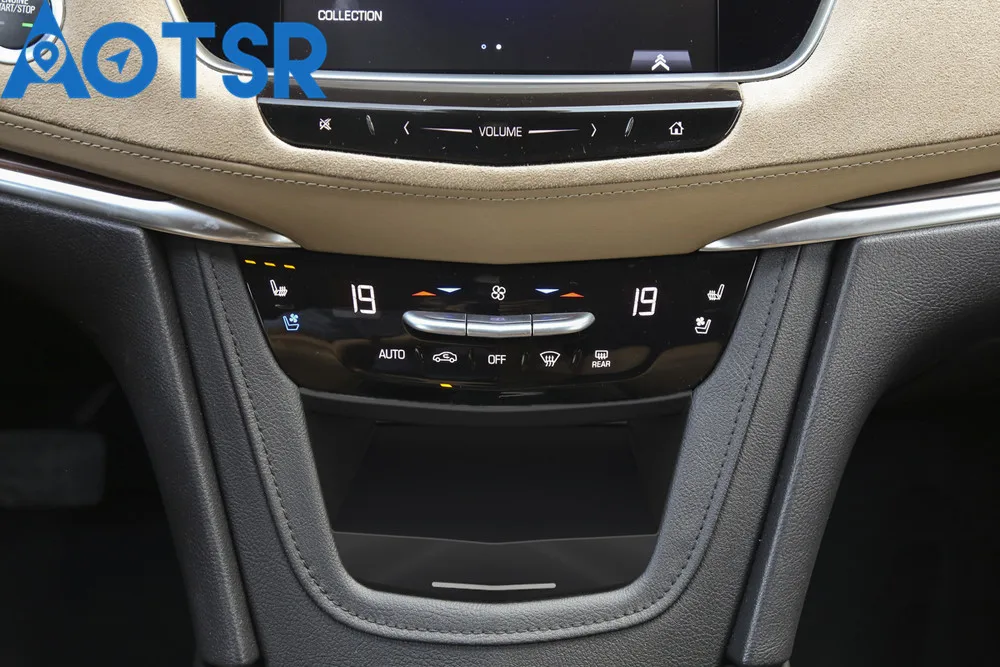 Top Aotsr QI Wireless Car Charger For Cadillac XT5 2017-2019 Intelligent Infrared Fast Wireless Charging Car Phone Holder for iPhone 2