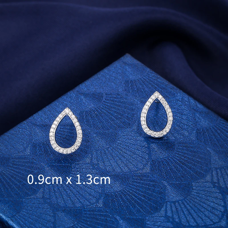 

baiduqiandu 1pair Hollow Out Waterdrop Stud Earrings for Women Girl CZ Crystal Earring Fashion Jewelry Geometric Brincos Bijoux