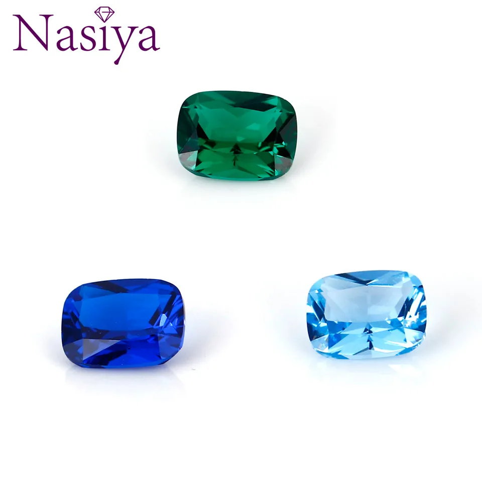 

NASIYA 6*8mm-10PCS Loose Gemstones Created Nono Sapphire Emerald Sky Blue Topaz Pretty Colorful Gemstone For Jewelry DIY