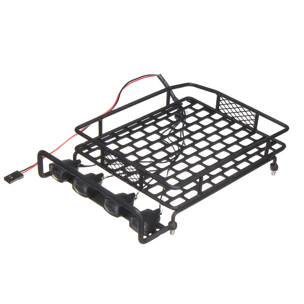 

Roof Luggage Rack RC 1/10 LED Light Durable For Wrangler Tamiya CC01 CR01 SCX10 Car Styling