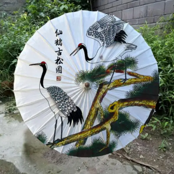 Китайский масляный бумажный зонтик, дождевой бумажный японский зонтик для женщин, синий красный зонтик, Мужская корпорация для подарков, дисплея, домашнего декора