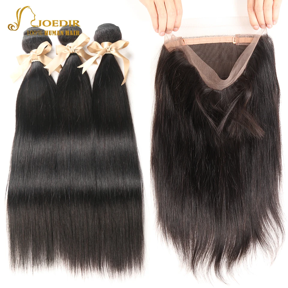 Joedir Hair 360 Lace Frontal Closure With 2 3 4 Bundles Malaysian
