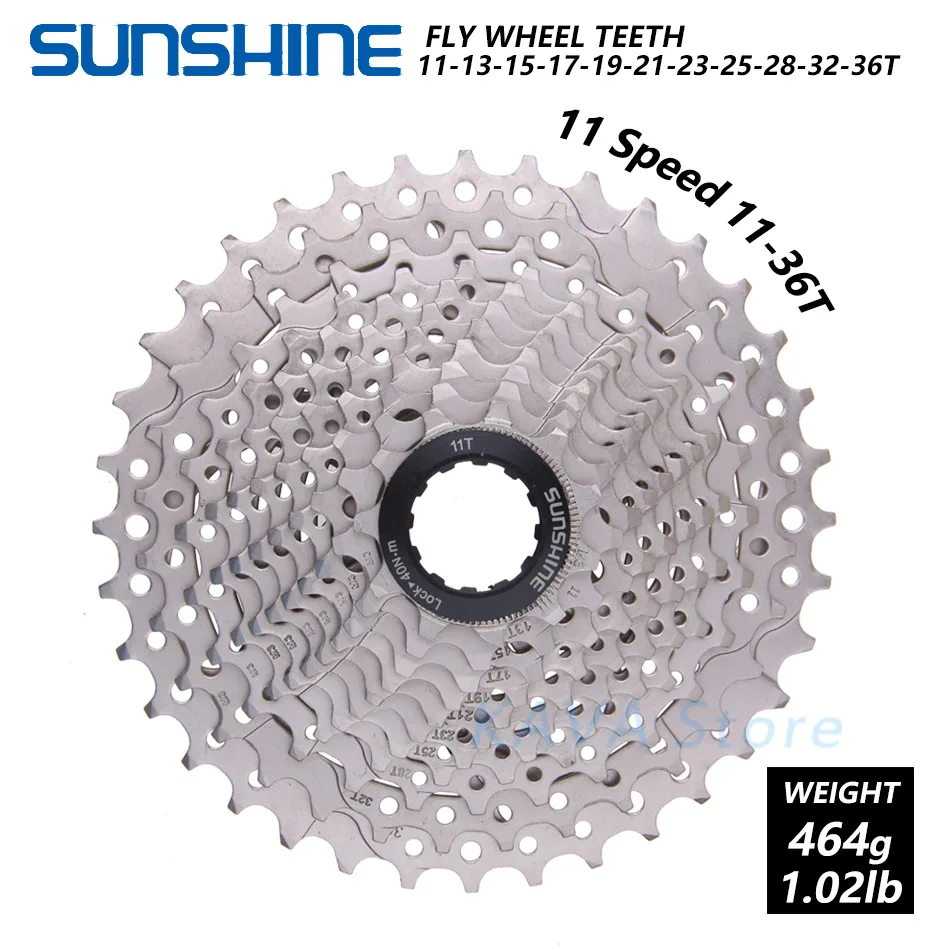 SUNSHINE дорожный велосипед свободного хода 11-25/28/32/36T для велосипедной Сталь 8/9/10/11S скоростная кассета свободного хода велосипеда для Запчасти Shimano SRAM - Цвет: 11 speed 11-36T