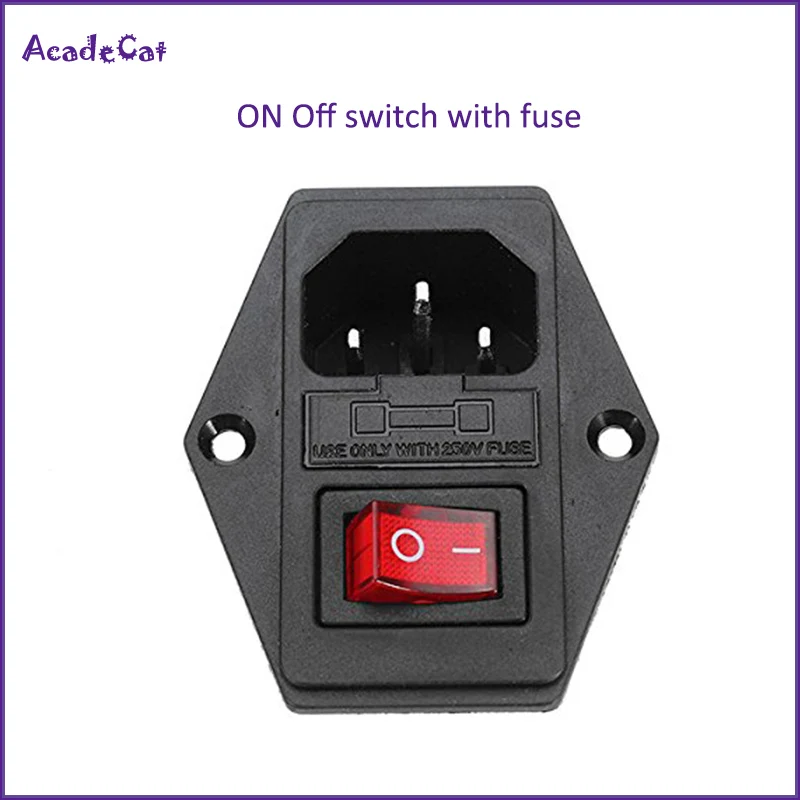 

Free shipping ON/OFF switch Socket with female plug for power supply cord Jamma arcade machine IO switch with Fuse