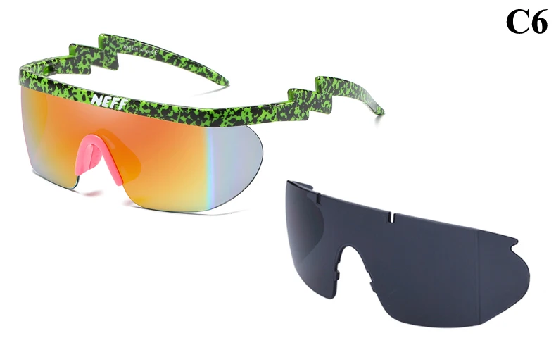 Новые модные брендовые солнцезащитные очки Neff для мужчин/женщин Oculos De Sol Винтажные Солнцезащитные очки с покрытием для вождения 2 объектива Gafas Feminino - Цвет линз: C6