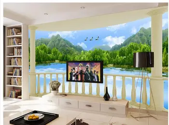 

wallpaper for walls 3d Balcony TV backdrop decorative painting landscape wallpaper 3d modern Home Decoration