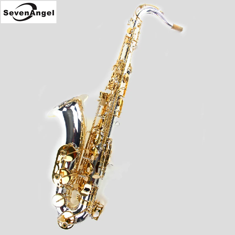Tenor Saxophone Bb Sax Wind Instrument Silve & gold Surface Sax Western