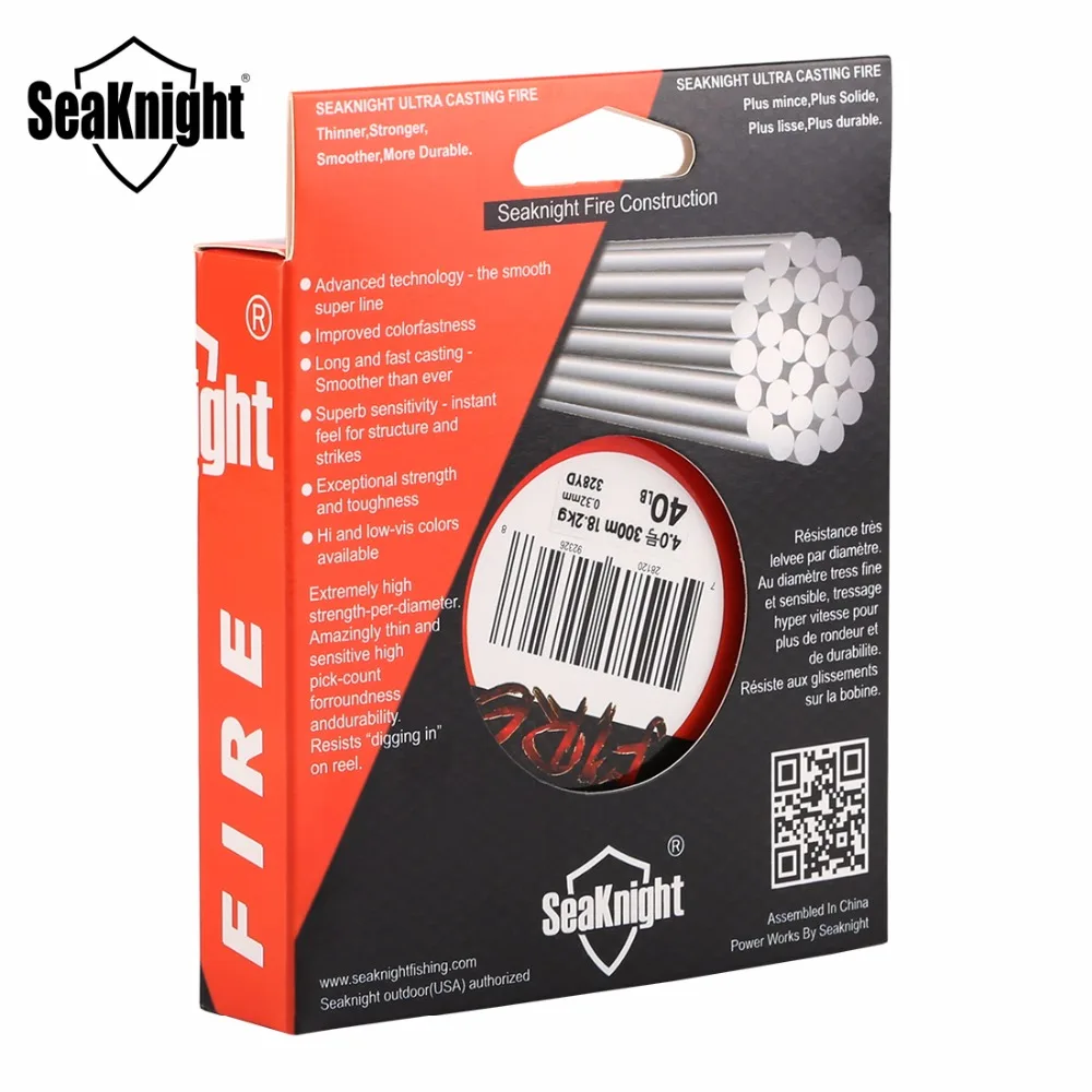 SeaKnight Fire Fishing Line 300 м гладкая супер ПЭ плавающая пресноводная соленая вода 6 40