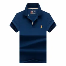 Брендовые новые модные мужские рубашки поло летние Роскошные дышащие рубашки с вышивкой лошади мягкие хлопковые однотонные мужские рубашки поло