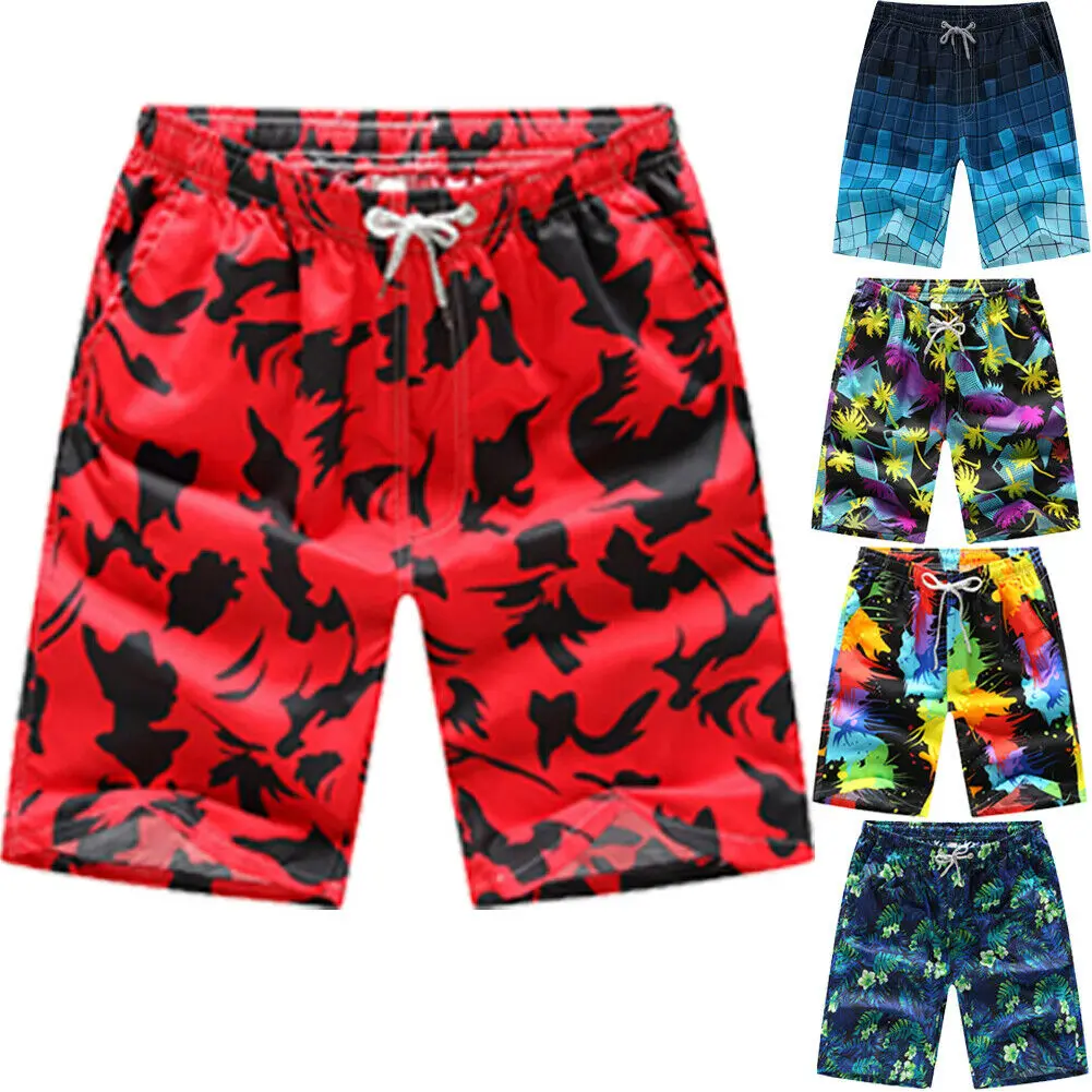 Hot Mens Board Short Print Swimwear Swimsuits Surf Board Beach Wear Male Casual Loose Swim Trunks Shorts Quick Dry
