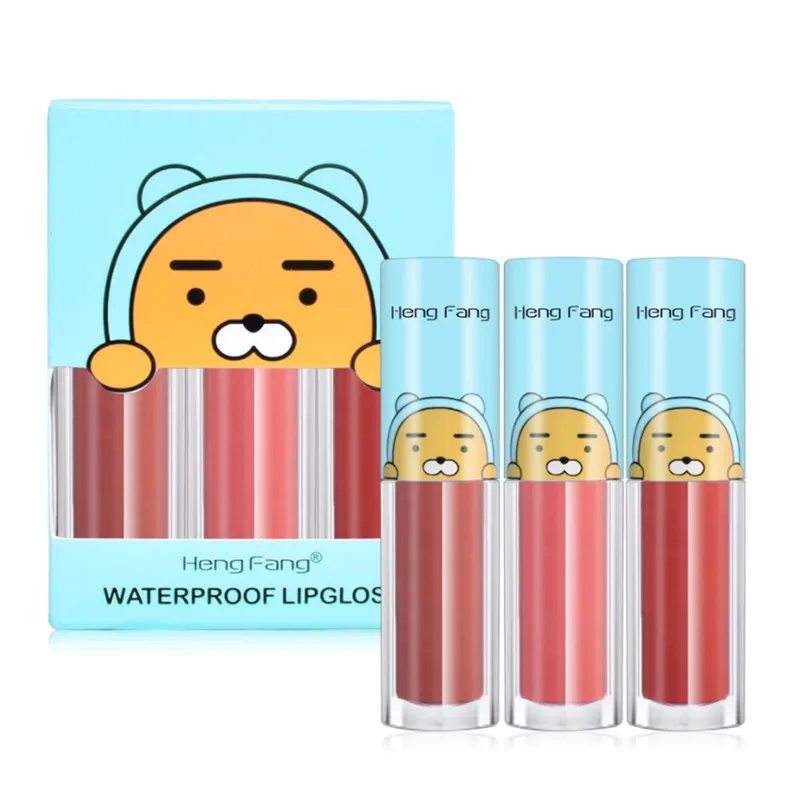 

3Pcs/Lot Long-lasting Waterproof Matte Liquid Lipstick 4 Colors Lip Gloss 2.9gx3 Beauty Makeup Brand HengFang #H7015