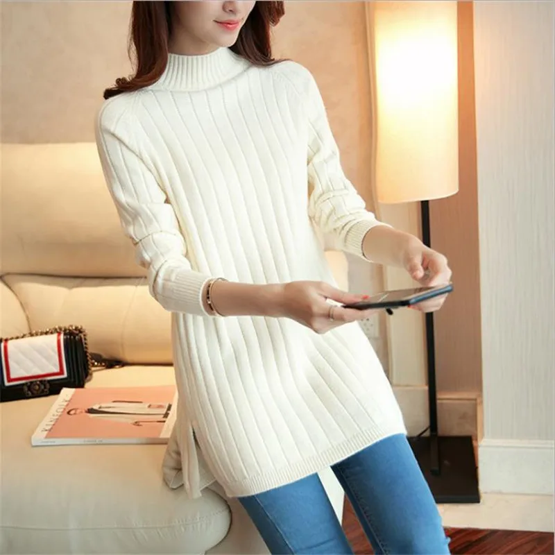 Women Sweater 2019 New Autumn Winter Elasticity Knit Pullover Loose Long Sleeve Half-High Neck Bottom Sweater Female Tops CM462 Women Sweater 2019 New Autumn Winter Elasticity Knit Pullover Loose Long Sleeve Half-High Neck Bottom Sweater Female Tops CM462