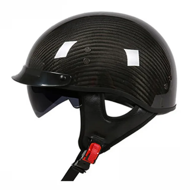 CFR carbon Fiber shell half face helmet DOT Approved light weight motorbike helmet for Adults