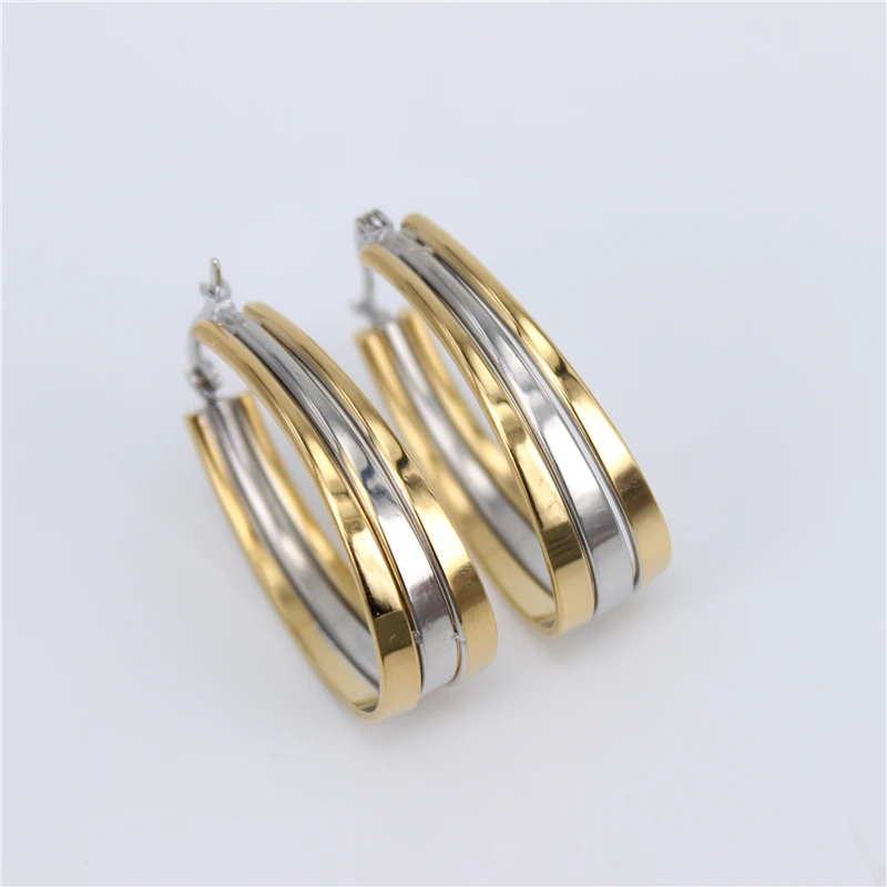 Овальные 3 варианта цвета модные европейские и американские классические женские серьги-кольца 30 мм наружный диаметр 10 мм ширина лица LH670