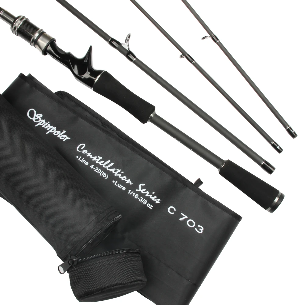 

Spinpoler 703 Baitcasting Spinning Fishing Rod 2.1m Power M/ML Double Tips Lure Weight 1/16-3/8oz Line Weight 4-20LB Hard Case