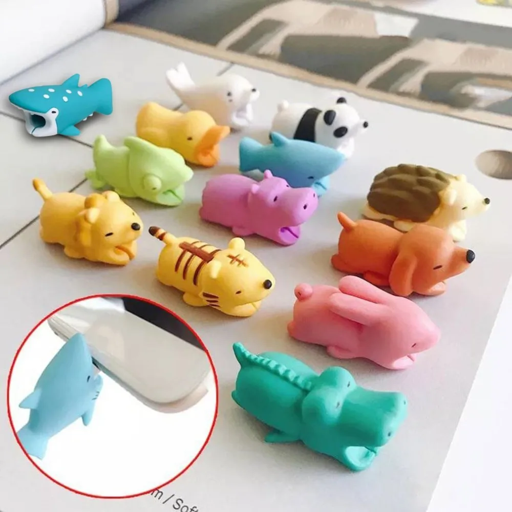 Cable protector for iphone usb cable organizer chompers charger wire holder for iphone cable Cute Animal Doll Model dropshipping