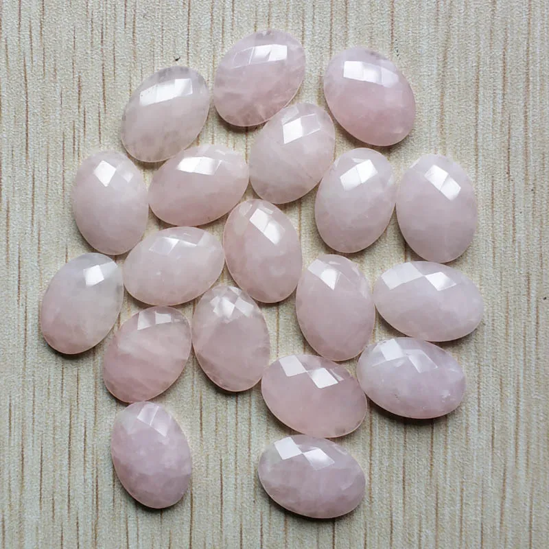 

Wholesale 12pcs/lot 2018 new natural stone pink Oval CABOCHON cut faceted beads for jewelry accessories making 13x18mm free