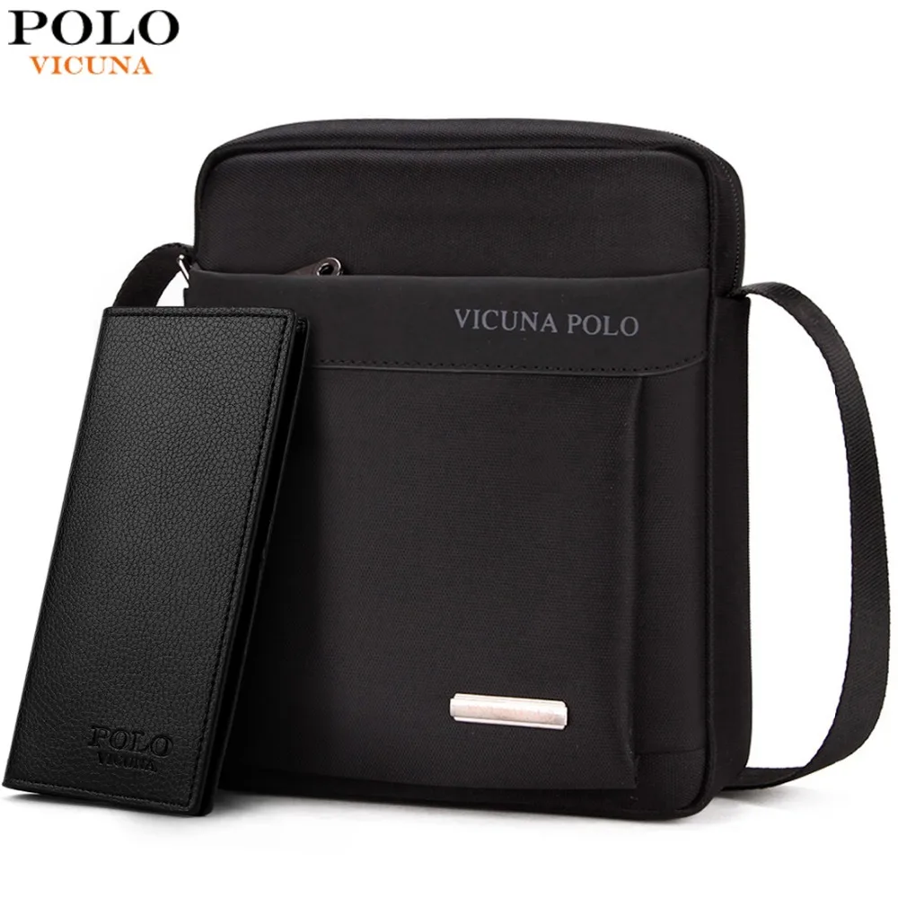 

VICUNA POLO Durable Oxford Mens Crossbody Bag Promotion Casual Mens Shoulder Bags Black/Brown Leisure Brand Man Bag For iPad