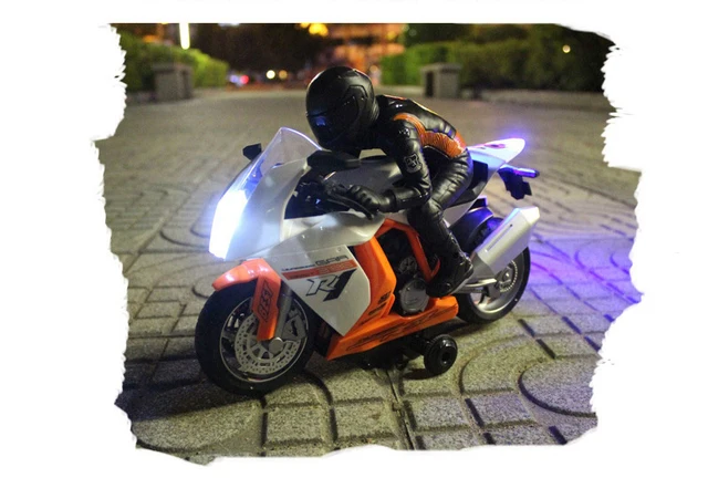 RC Motorcycle Toys Remote Controlled mini RC Motorcycle Super Cool Toy Stunt Car For Children Gift With light music rotation 3