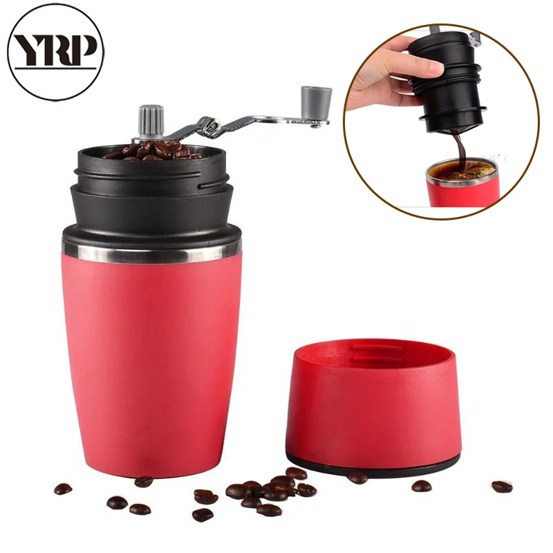 

YRP Portable Manual Coffee Hand Grinder Tool Hand Manual Coffee Grinder Pressing Bottle Pot Caffee Maker Filter Cup for Outdoor