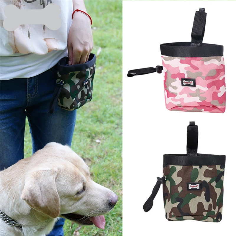 Камуфляжная сумка для собак и щенков, сумка для прогулок, еды, закусок, сумка для ловкости, наживки, тренировочные карманы для хранения на талии, товары для домашних животных на открытом воздухе
