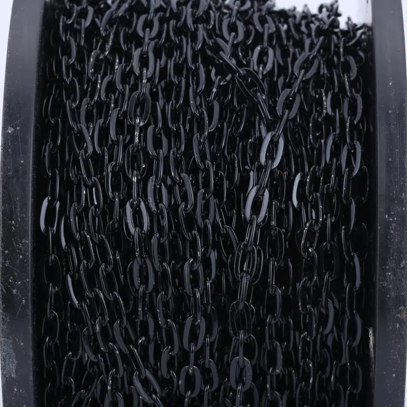 Полукруглая 10 метров 2*3/3*4/5*8 мм металлическая цепочка для ожерелья оптом подходит для браслета DIY ремесла цепочка для изготовления ювелирных изделий Аксессуары - Цвет: black