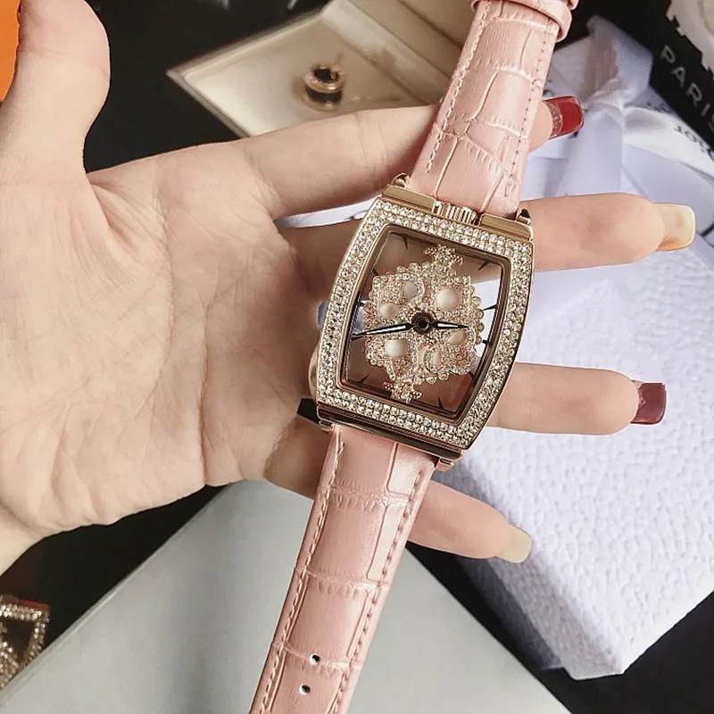 Women Watches Rose Gold Quartz Dress Rotation Watches Czech Diamond Barrel  Casual Ladies Watch montre femme relojes para mujer - AliExpress