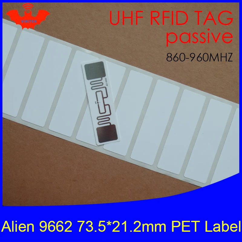 UHF RFID tag Alien 9662 для печати PET label 915mhz 900mhz 868mhz 860-960MHZ Higgs3 EPCC1G2 6C смарт-карта Пассивная RFID бирка