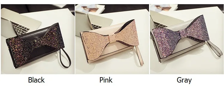 Fashion Bow Women clutch Sparkling luxury lady evening bags chain messenger bag for female Shoulder bag Women's Clutches  (14)