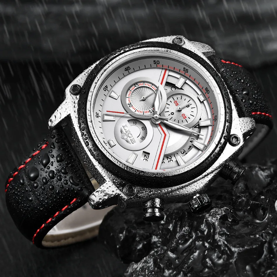 2018 LIGE мужские часы лучший бренд класса люкс мужские кожаные автомат кварцевые часы мужские Водонепроницаемый спортивные наручные часы Reloj