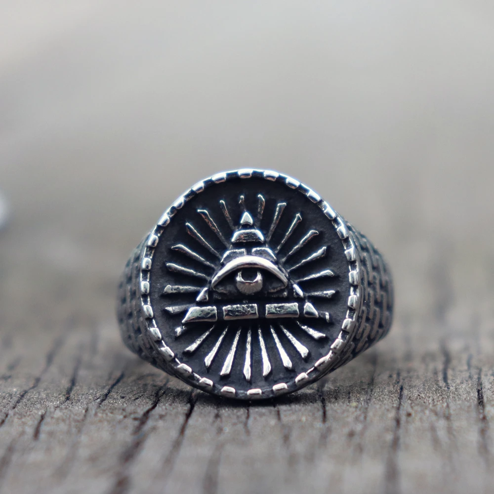 316L титановое кольцо из нержавеющей стали глаз Провидения масонские кольца для мужчин ювелирные изделия