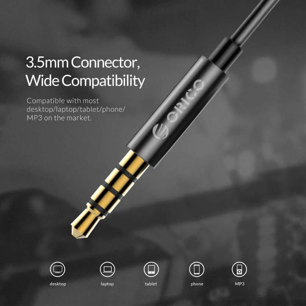 Металлические Hi Fi наушники ORICO цветные вкладыши с басами игровые для телефона