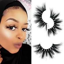

YAQIMEIER Mink Eyelashes 25mm Lashes Cruelty Free 3d False Eyelashes Soft Thick Natural Lashes Dramatic Eye Lashes Makeup Tool