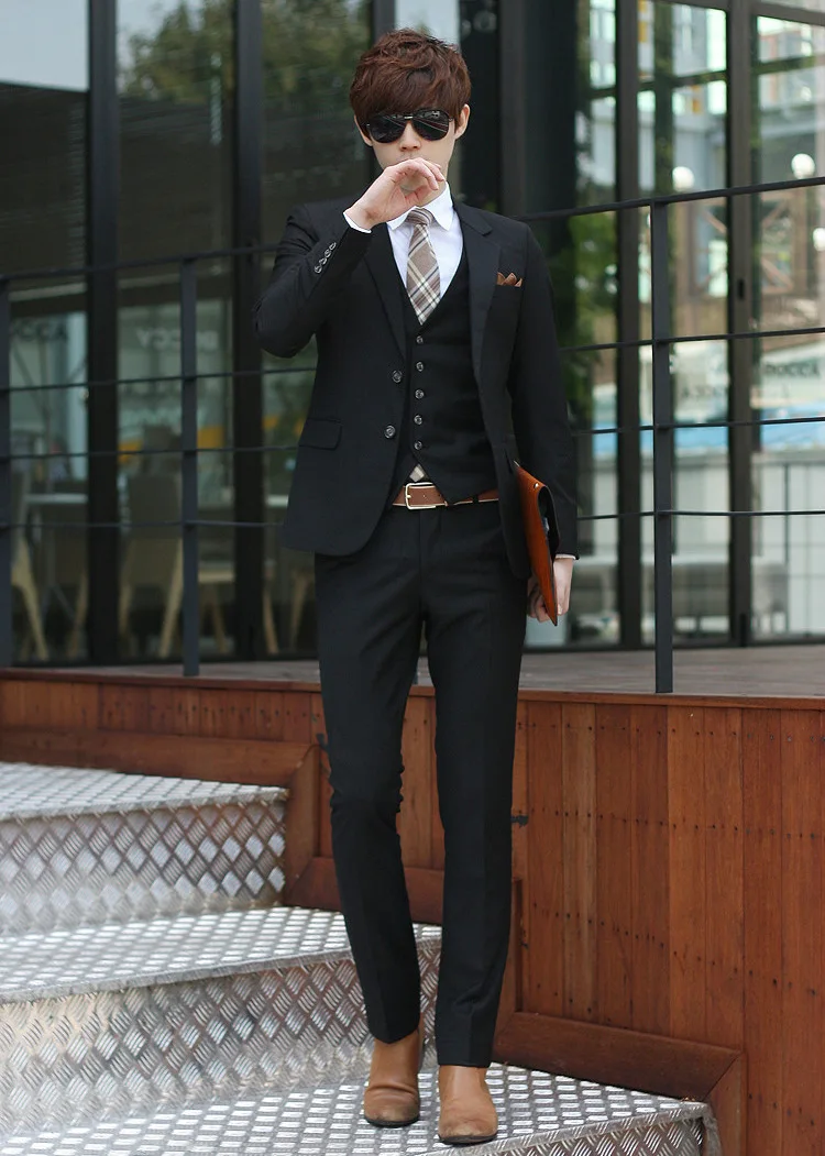 2019 Hot Sale Slim Fit Business Suits for Men Black Mens Suits Groom Suits Groomsmen Tuxedos Wedding Suits (Jacket+Pant+Vest) 2019 Hot Sale Slim Fit Business Suits for Men Black Mens Suits Groom Suits Groomsmen Tuxedos Wedding Suits (Jacket+Pant+Vest)