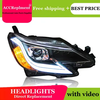 

car styling For TOYOTA REIZ headlights U angel eyes 2013-2015 For TOYOTA REIZ LED light bar Q5 bi xenon lens LED Bulb projector