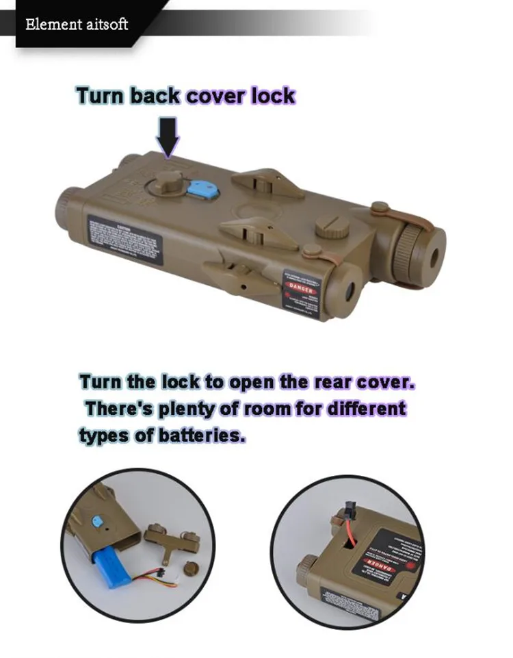 Элемент страйкбол в PEQ-2 коробка для батарейного отсека с красным лазером Ver L100mm* W65mm* H20mm манекен PEQ коробка для Пикатинни