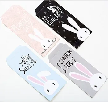 

New 5pcs / Set cute four styles rabbit Stationery paper envelope Wholesale