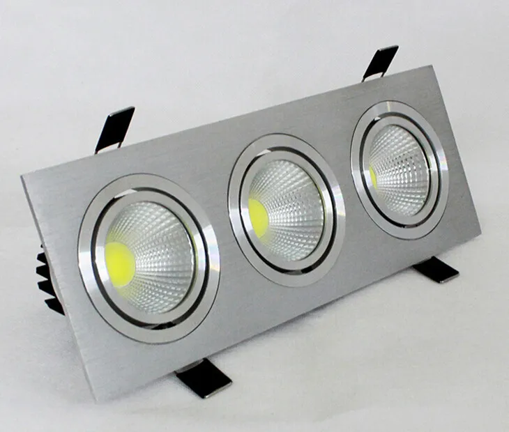 

Dimmable 3X10W Three heads COB LED square down light, high reliability, high efficiency Led Ceiling lamp for shop jewerly Light