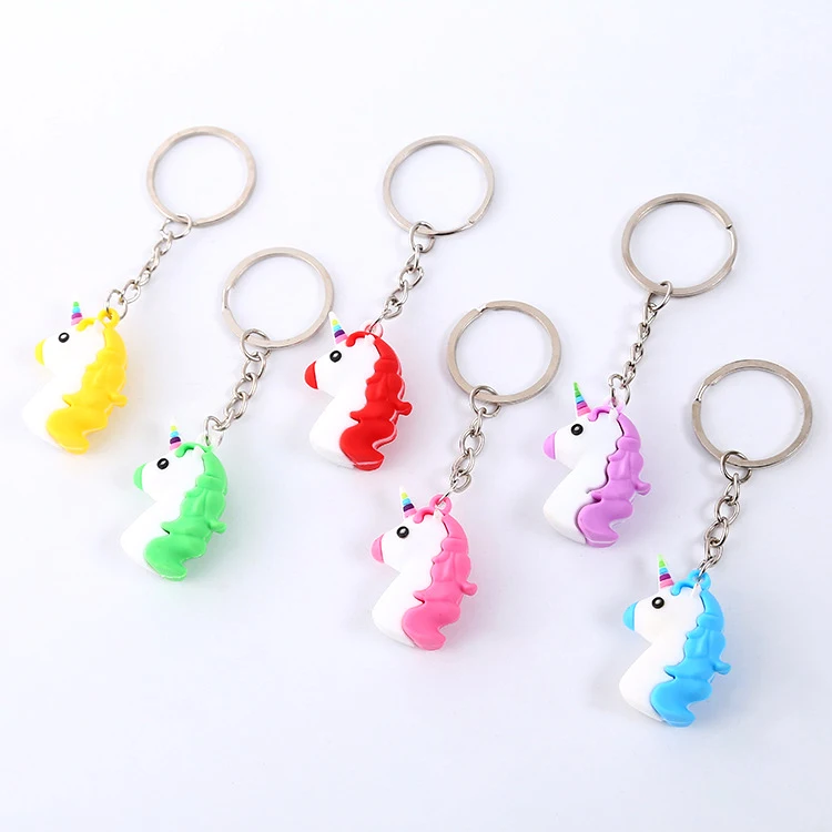 

Trendy Diy Cute Fairytale PVC Unicorn Keychain Multi-style Horse Key Rings Holder Alloy Key Chain For Woman Girls Gift Jewelry