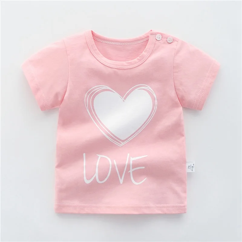 CROAL chery/футболка для маленьких девочек и мальчиков хлопковые детские рубашки модная детская летняя одежда с круглым вырезом для девочек топы, от 73 до 110 см