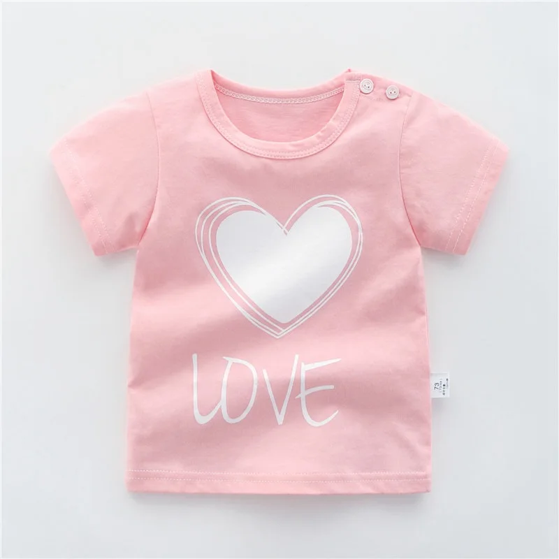 CROAL CHERIE Baby Girls Boys T-Shirt Cotton Children's Shirts Fashion O-Neck Kids Girls Summer Children Clothing Tops 73-110cm  (1)