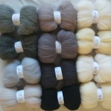 WFPFBEC – poupée amusante en fibre de laine, 12 couleurs, pour couture d'aiguilles, feutrage à la main, bricolage, couture, artisanat, laine brute, 10g 20g 50g 100g