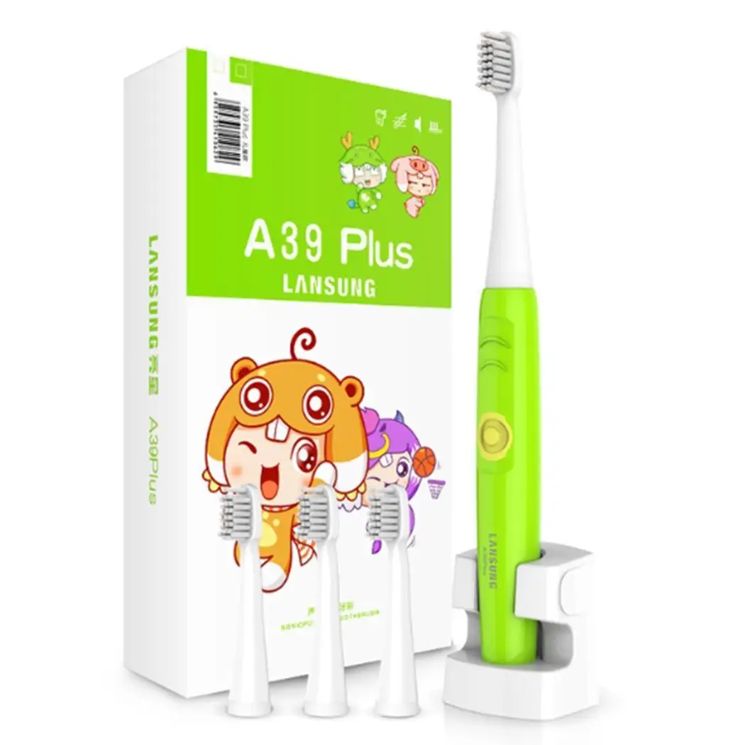 

Children Electric Toothbrush Wireless Inductive Charging Electric Toothbrush Teeth Brush For Kids with 4pcs Replacement Head