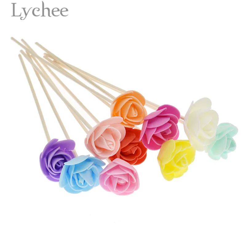 

Lychee 10pcs Rattan Fragrance Diffuser Replacement Refill Sticks Artificial Flower Stick Incense Aromatherapy Home Decoration