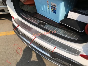 

Outer Rear Bumper Protector Trunk Step Plate Guard Sill cover 1pcs For Hyundai Tucson 2016