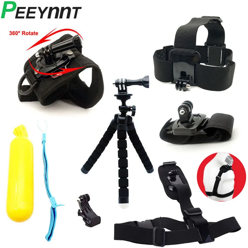 Peeynnt аксессуары для Gopro hero 7 для Go pro 6 5 4 комплект сеанса ремни крепления штатива для Xiaomi Yi 4 K SJCAM SJ4000 eken H9 H9R