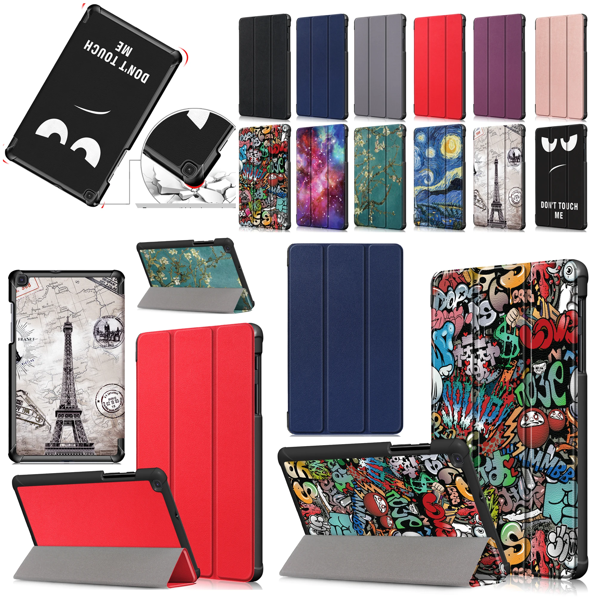 

Magnetic Flip Stand PU Leather Cover For Samsung Galaxy Tab A 8.0 SM-T290 T295 T297 8.0" 2019 Tablet Funda Capa Case +Film +Pen