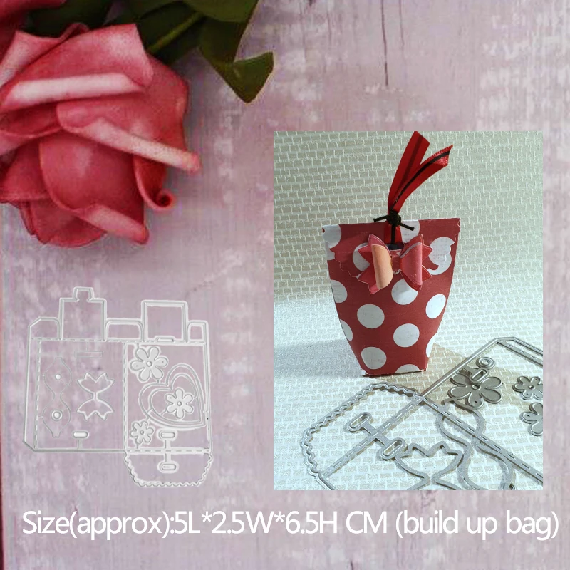 

10.9*11.5cm bag gift box heart new Metal Steel Cutting Dies for DIY Embossing Scrapbook Paper Craft Cards stencil stamps Dies