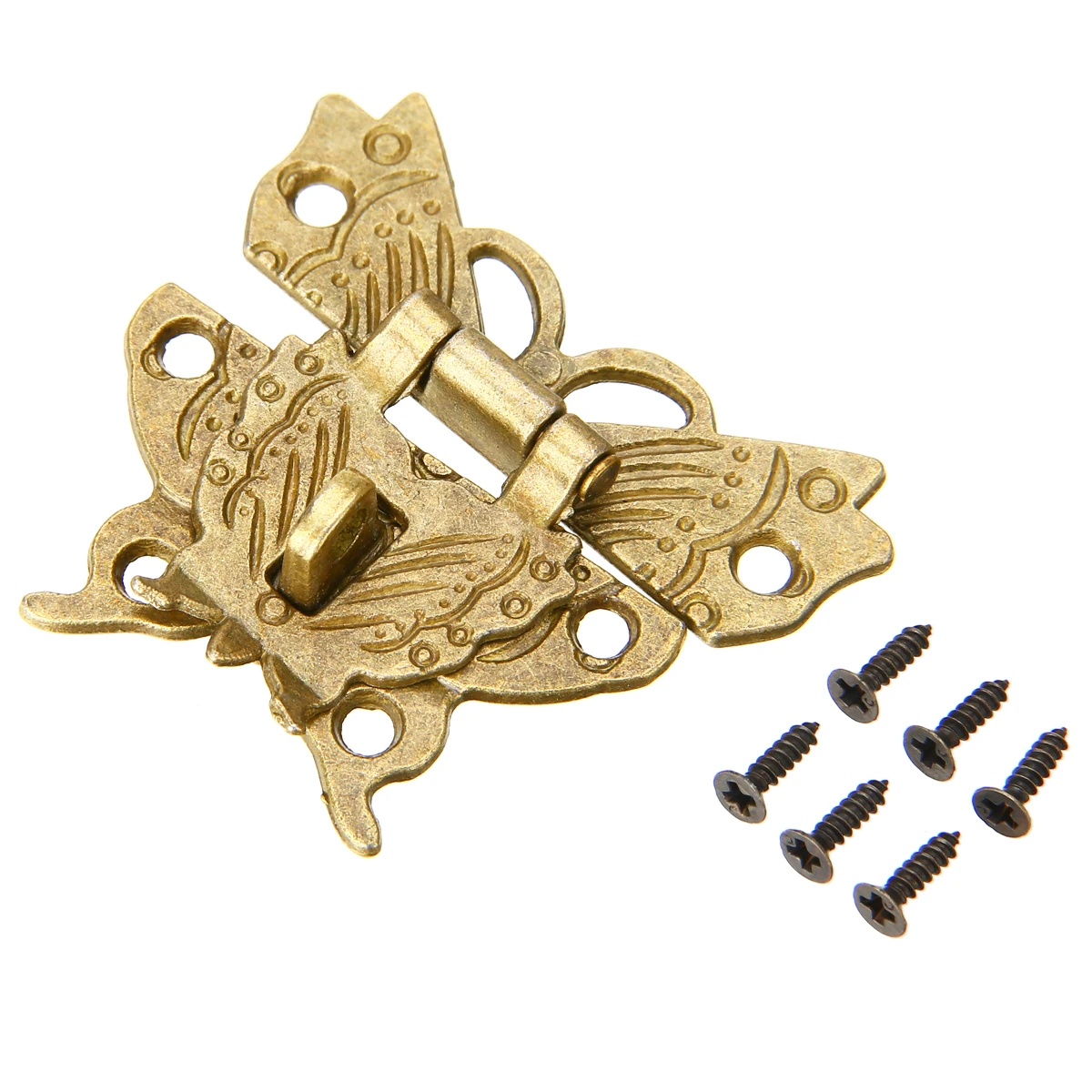 1pcs Butterfly Shape Storage Box Lock Retro Vintage Alloy Latch Catch Hasp Wooden Jewelry Box Case Hasp Lock Home Hardware